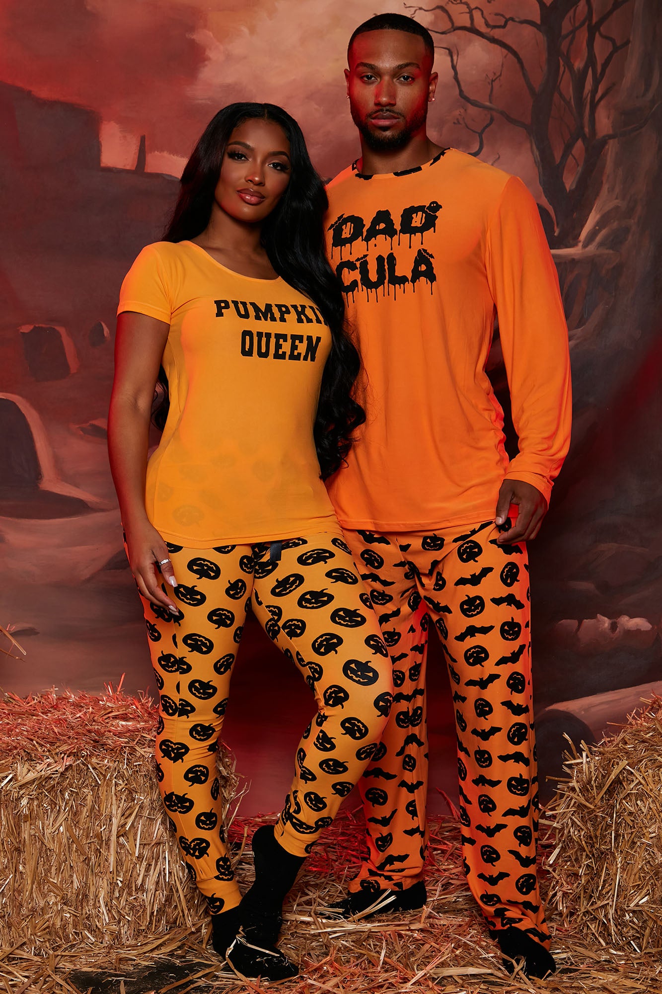Dadcula Halloween PJ Set - Orange, Fashion Nova, Mens Costumes