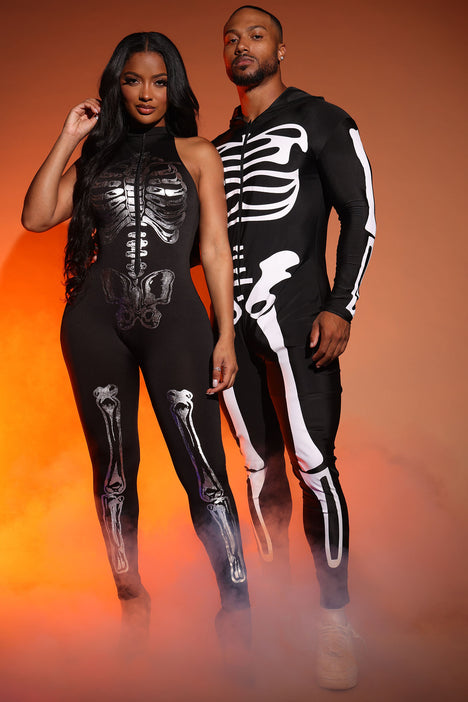 Sexy Skeleton 1 Piece Costume - Black