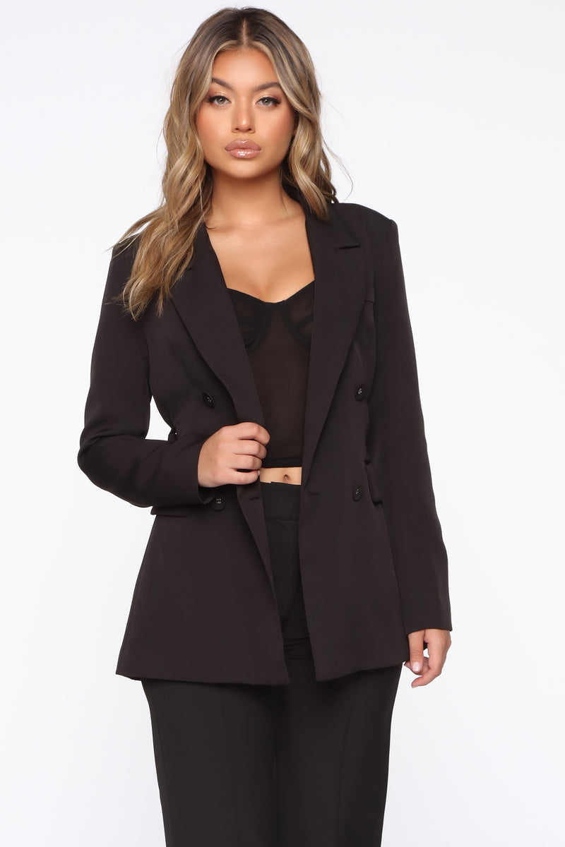 Chloe Belted Blazer - Black | Fashion Nova, Jackets & Coats | Fashion Nova