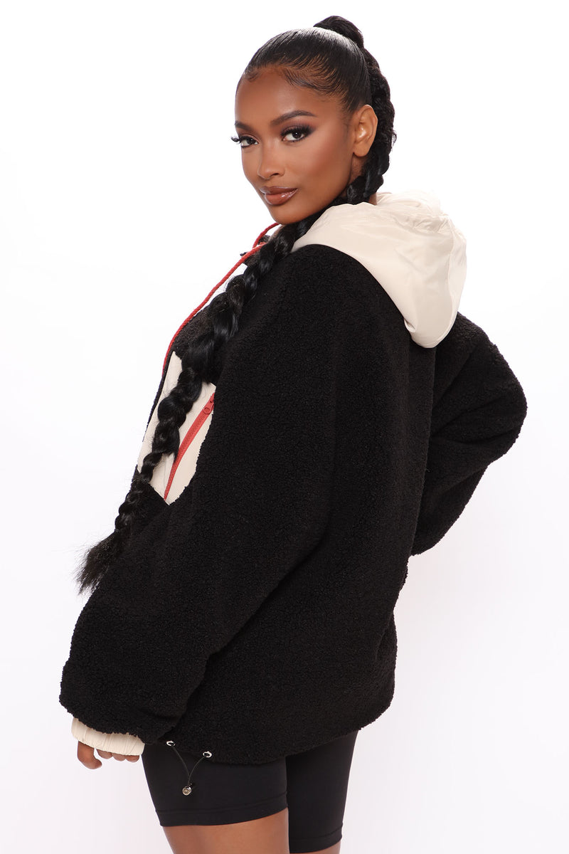 Tulua Oversized Sherpa Jacket - Black | Fashion Nova, Jackets & Coats ...
