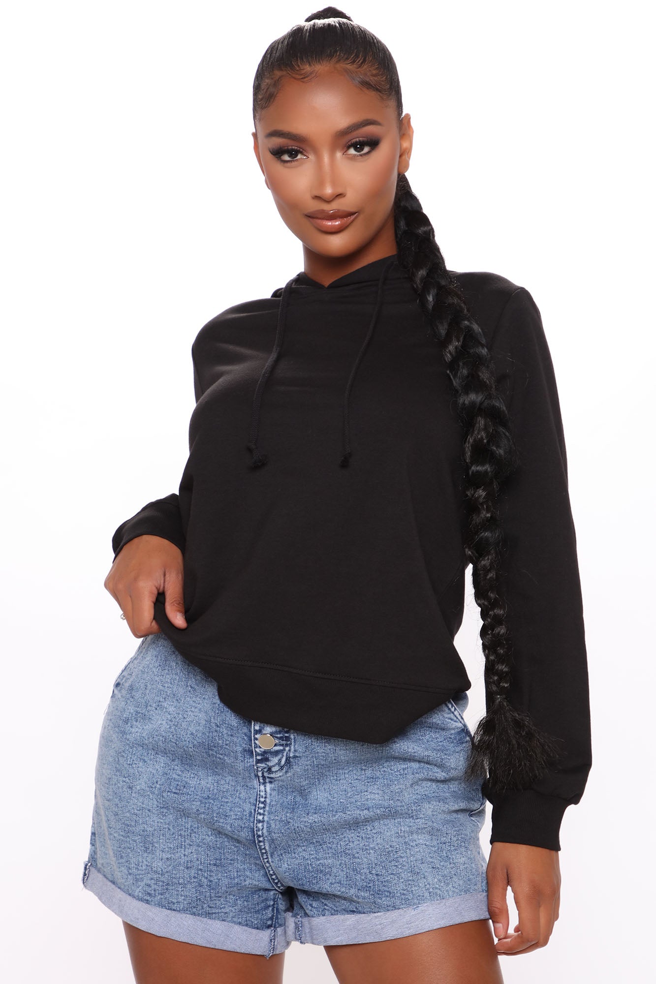 The New Look Hoodie Black Fashion Nova Knit Tops Fashion Nova