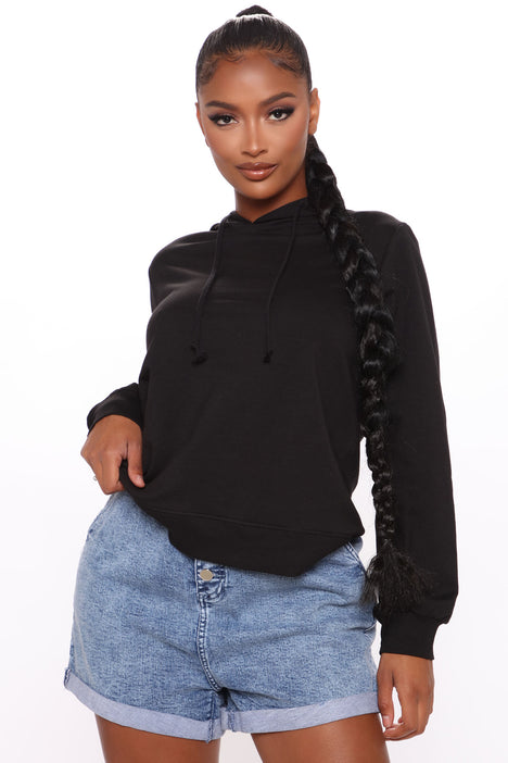 Crop top clearance hoodie new look