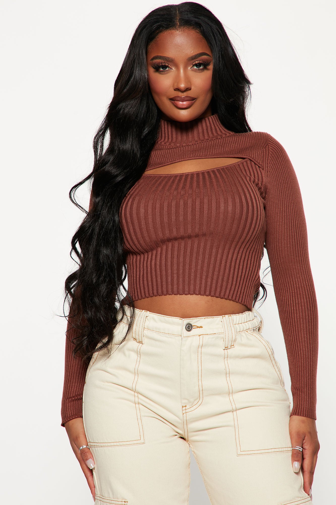 Turtleneck cut sales out sweater
