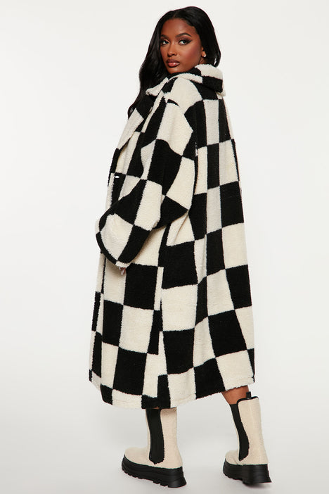 Sherpa top black coat