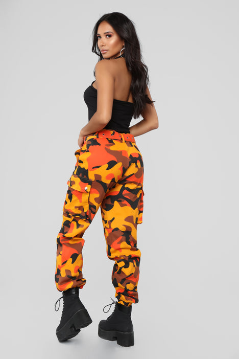 Determined Cargo Pants Black Orange