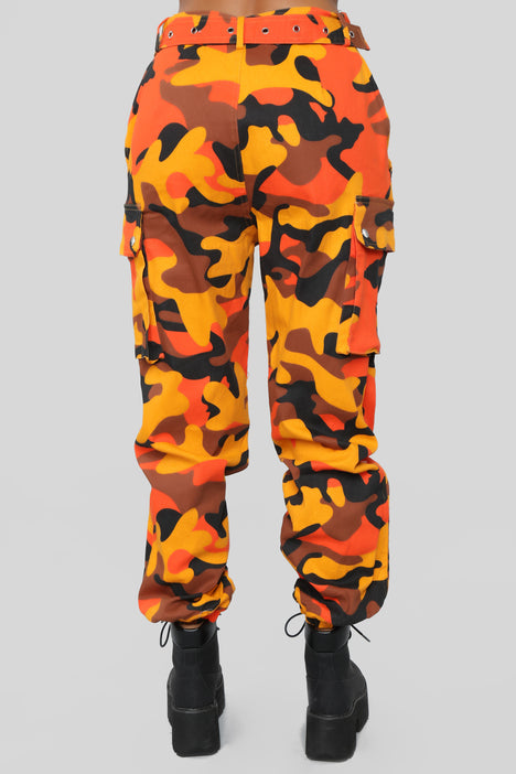Fashion nova orange outlet camo pants