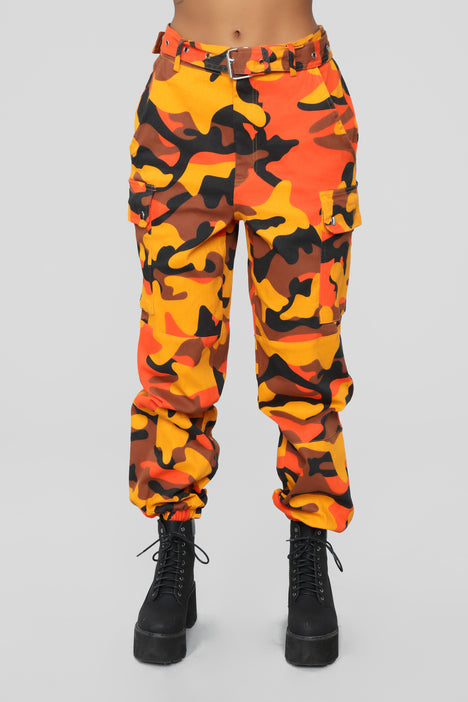 Fashion nova orange camo pants online