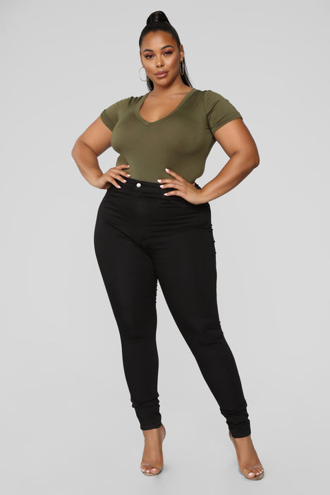 Plus size black skinny jeggings deals