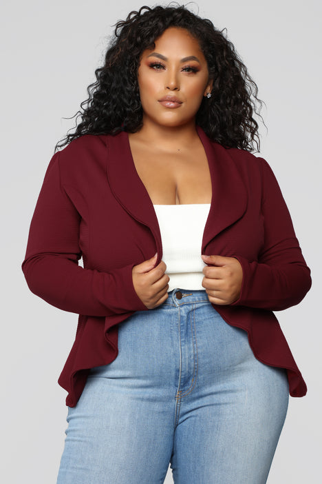 Meet And Greet Blazer Burgundy Fashion Nova Jackets Coats