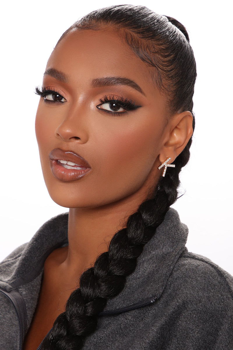 Yours Truly 'K' Initial Stud Earrings Gold Fashion Nova, Jewelry