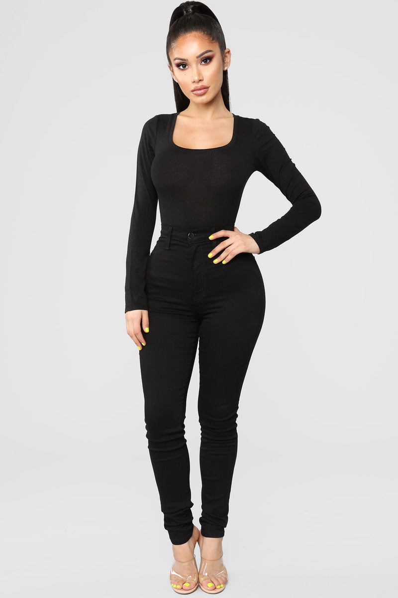Briana Long Sleeve Top - Black | Fashion Nova, Basic Tops & Bodysuits ...