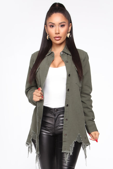 Fashion nova jean best sale shirt