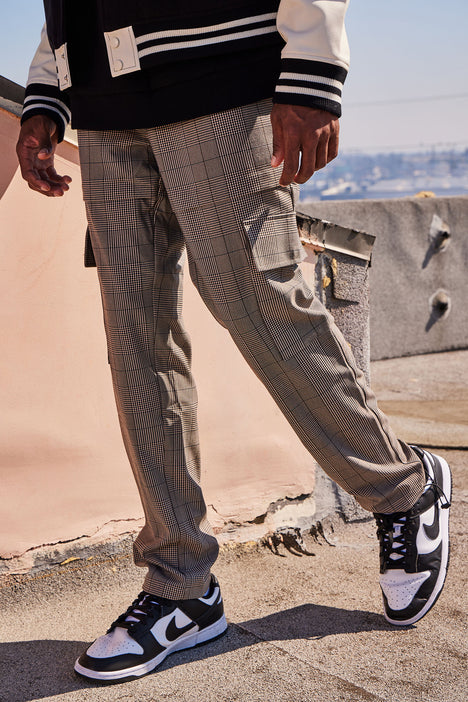 Mens plaid hot sale cargo pants