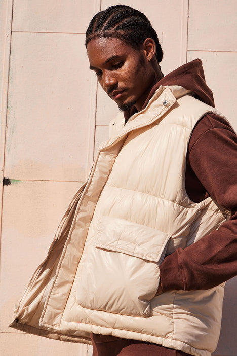 Tan bubble vest hot sale