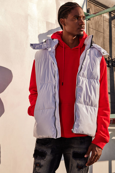 Mens white 2025 puffer vest