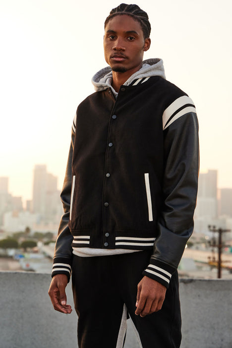 White varsity jacket mens discount