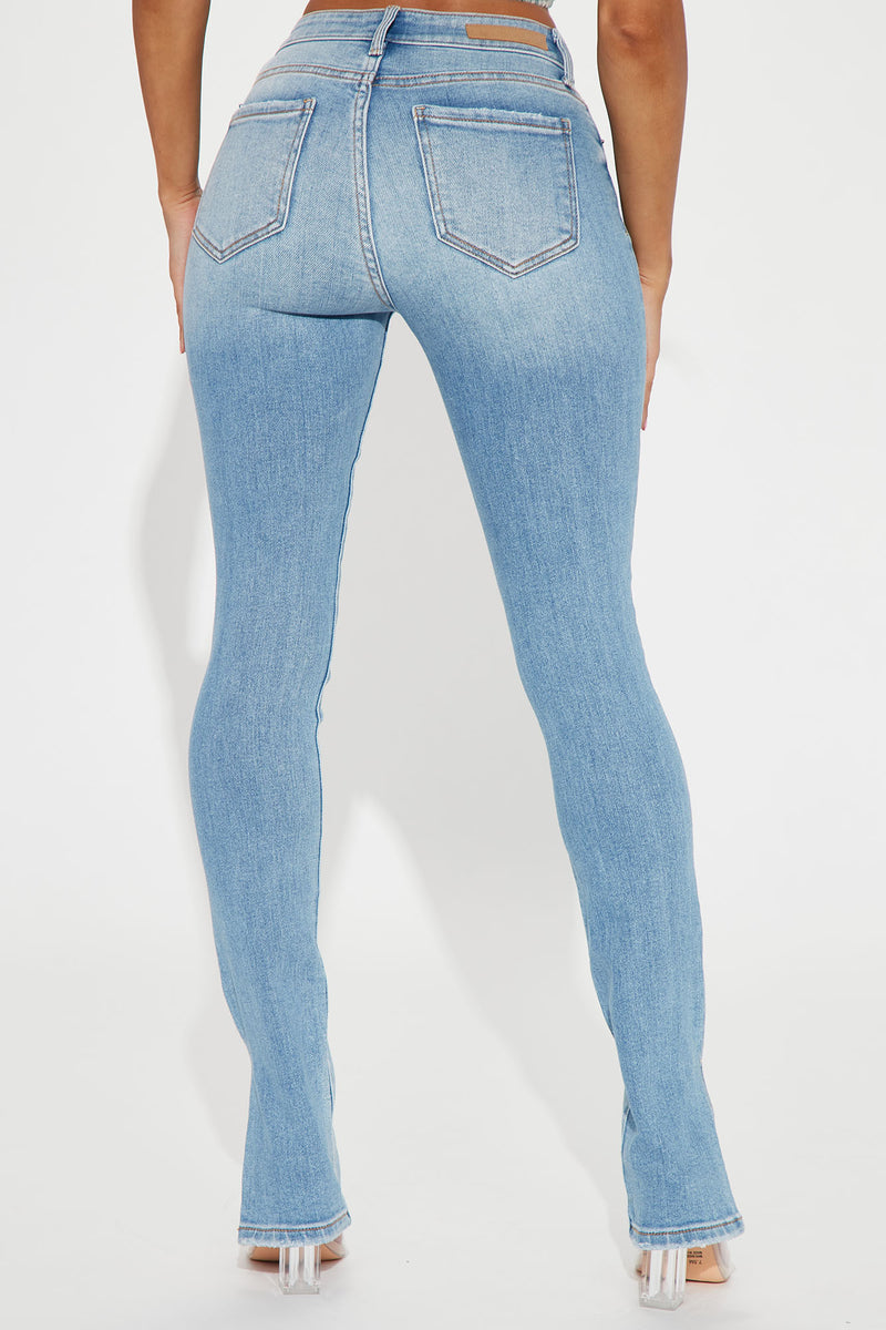 Serendipity Side Slit Soft Stretch Jeans - Light Wash | Fashion Nova ...