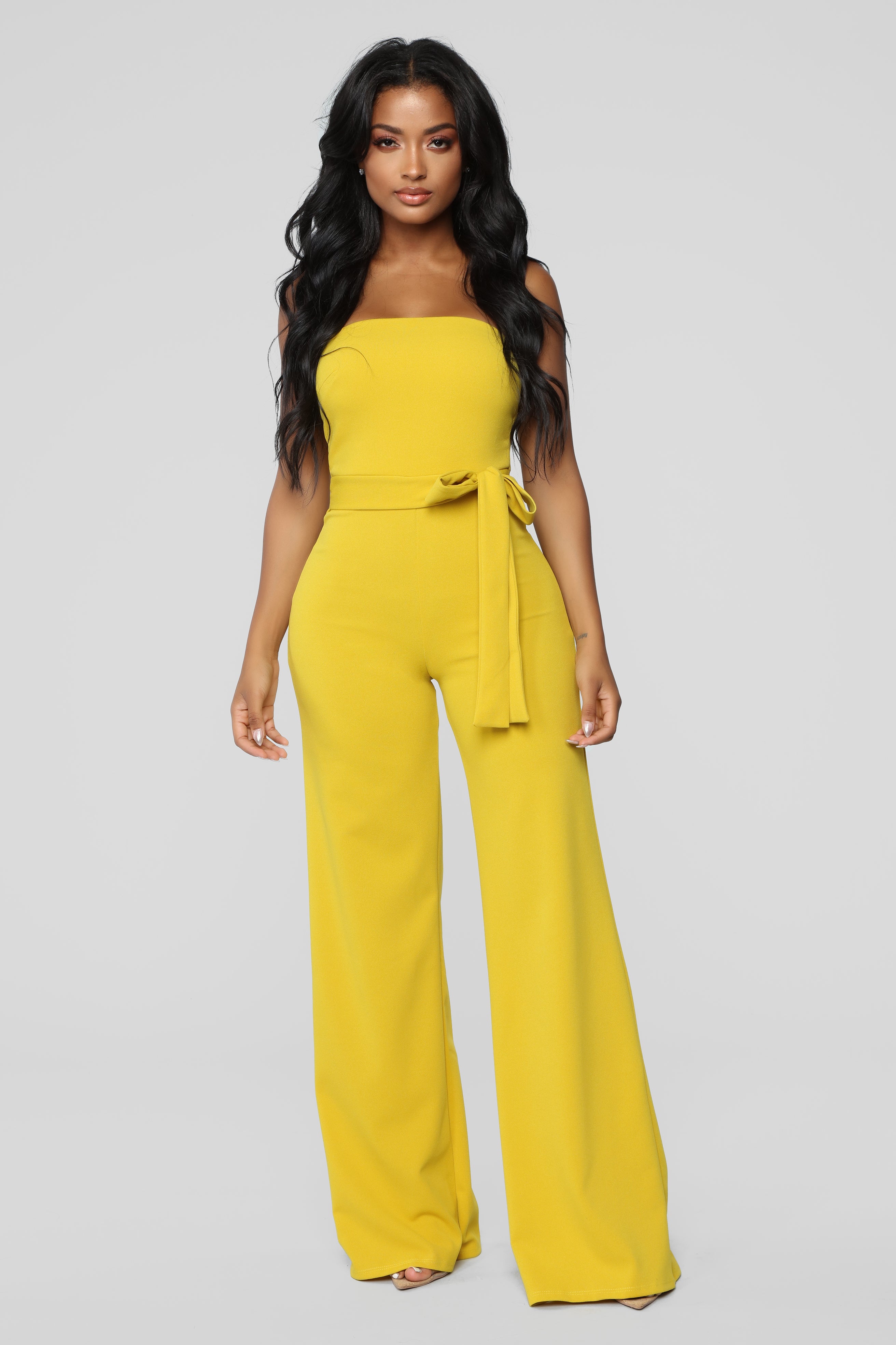 Mustard jumpsuit shop fashion nova