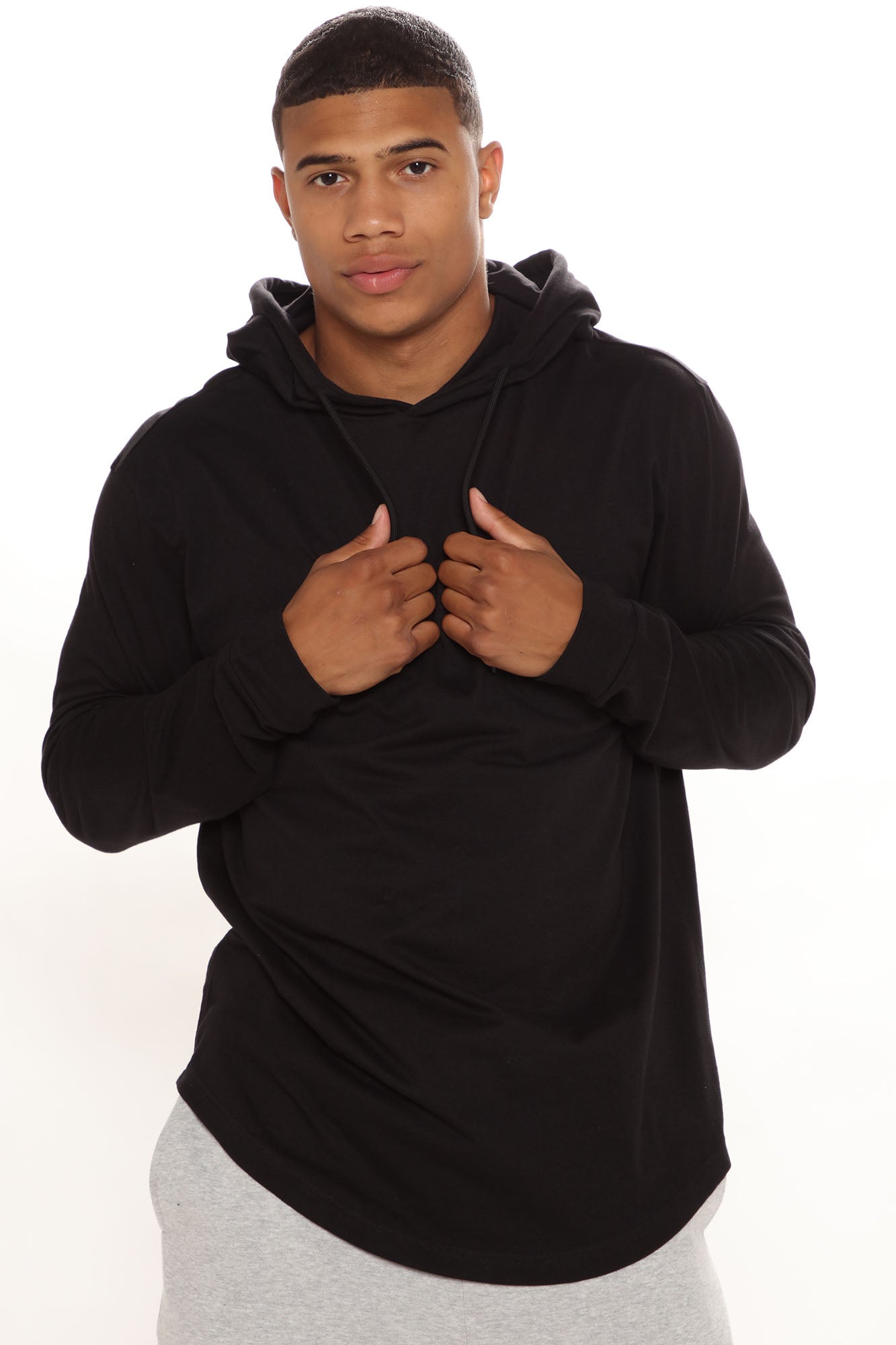 Lightweight black deals hoodie mens