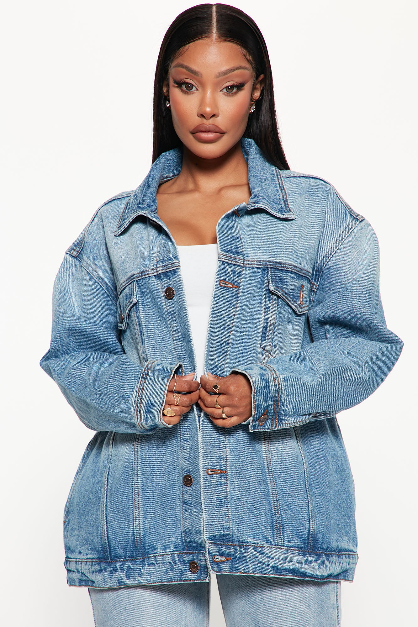 Wish You Would Boyfriend Denim Jacket Medium Blue Wash