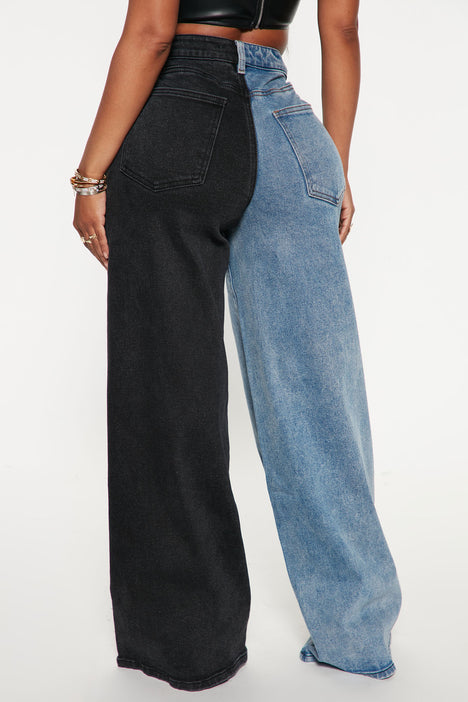 Two tone baggy jeans Clearance