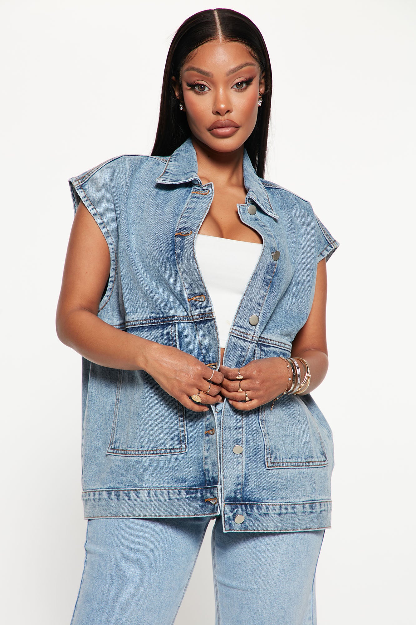 Road Trip Denim Cargo Vest Light Wash Fashion Nova Jackets Coats Fashion Nova