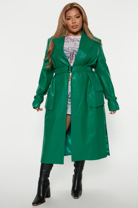 Kelly green discount trench coat