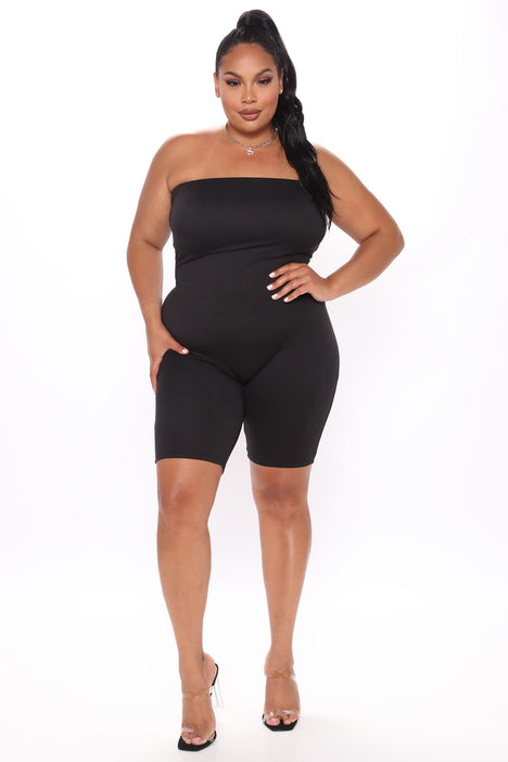 Buenos Aires Biker Short Romper Black Fashion Nova Rompers