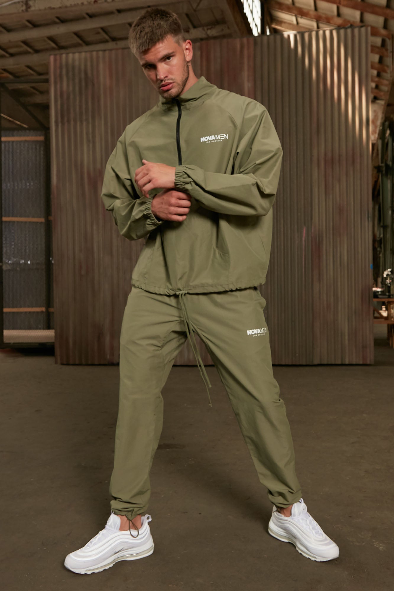 Novamen Nylon Jogger Olive