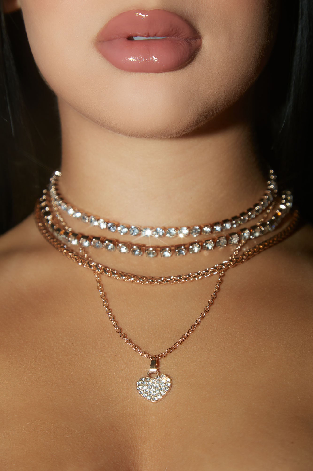Expensive Heart Layered Necklace Gold Fashion Nova Jewelry