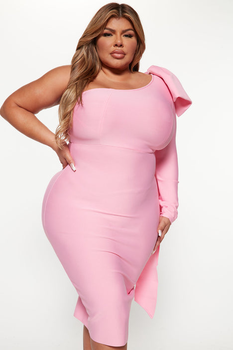 Women's plus size best sale pink dresses