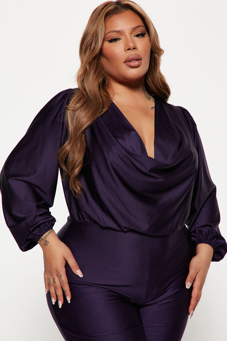 Eggplant color shop jumpsuit