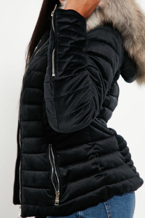 Velvet padded jacket cheap