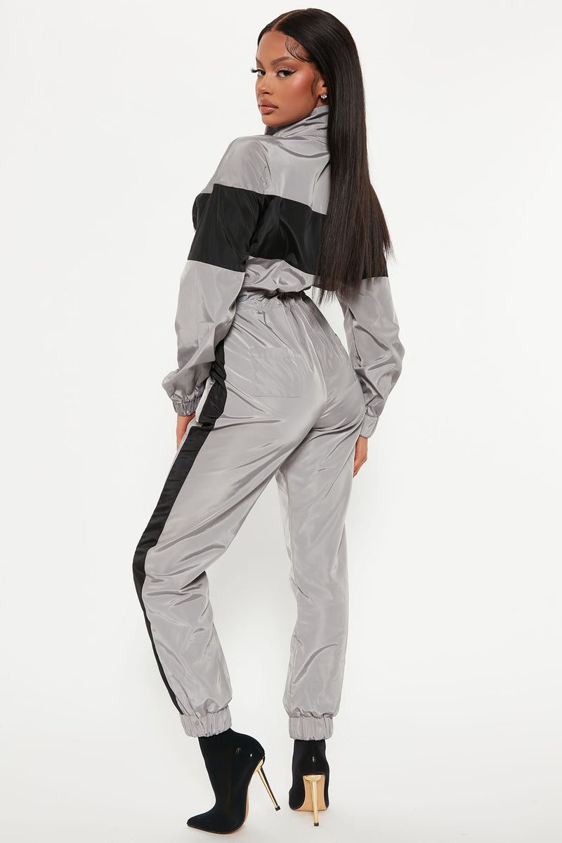 Out On The Track Windbreaker Jumpsuit - Silver | Fashion Nova ...