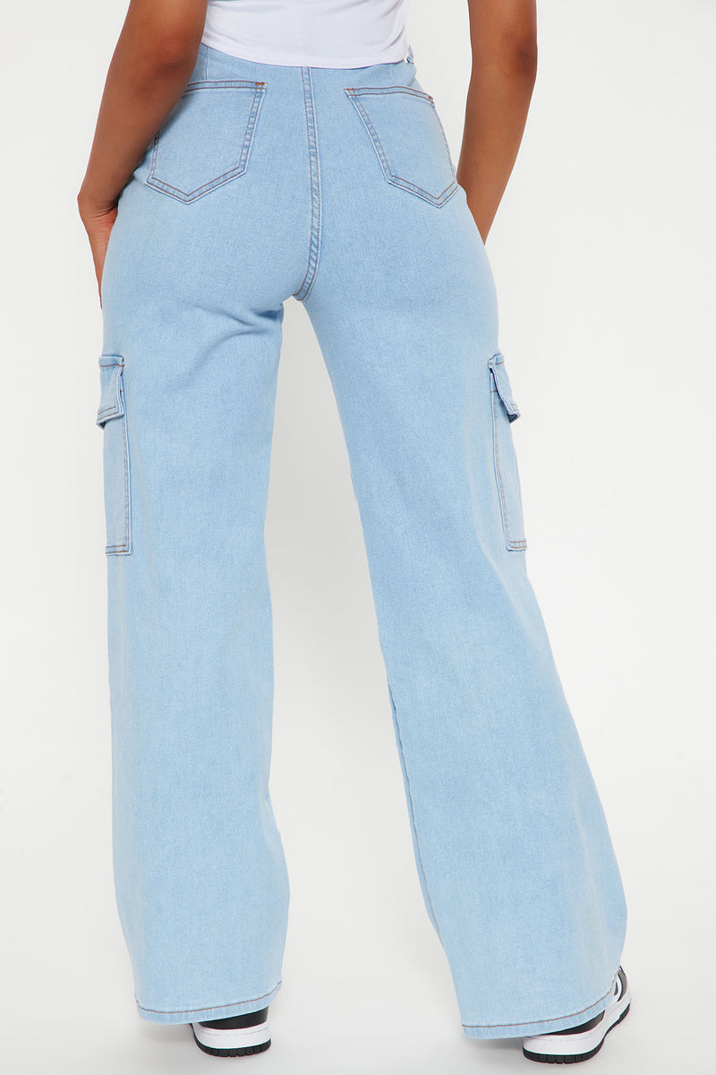 Kenny Cargo Jeans - Light Blue Wash | Fashion Nova, Jeans | Fashion Nova