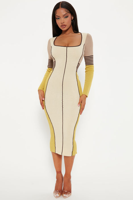 Womens knit hot sale midi dress