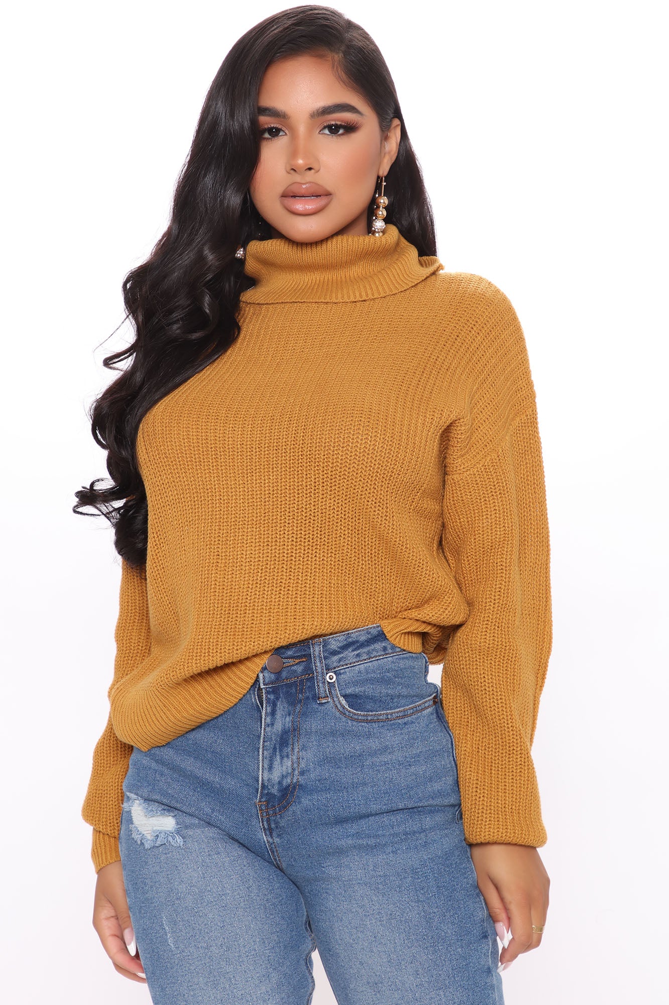 Mustard clearance turtleneck sweater