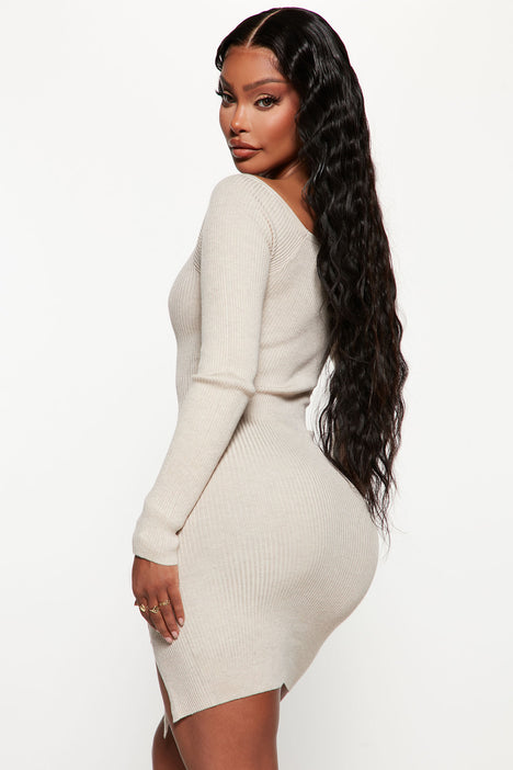 Fashion nova oatmeal hot sale dress