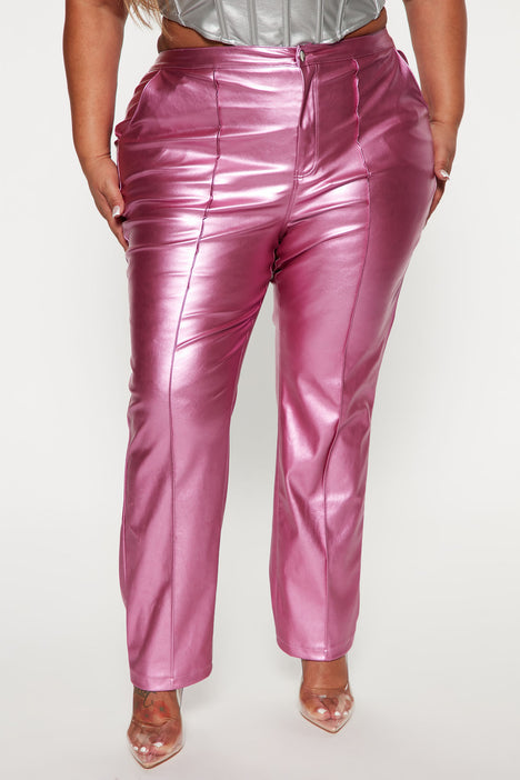 A Different Galaxy Faux Leather Pant 29 Pink