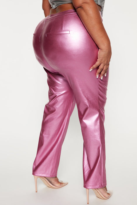 Having A Moment Faux Leather Pant 28 - Pink, Fashion Nova, Pants
