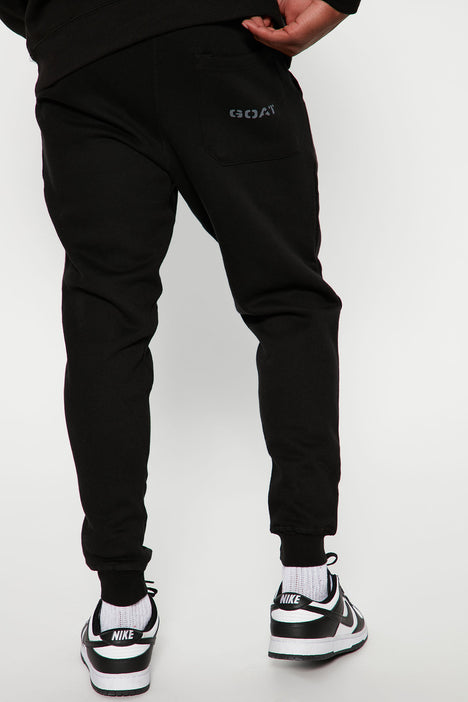 GOAT Essential Jogger Black Fashion Nova Mens Fleece Bottoms
