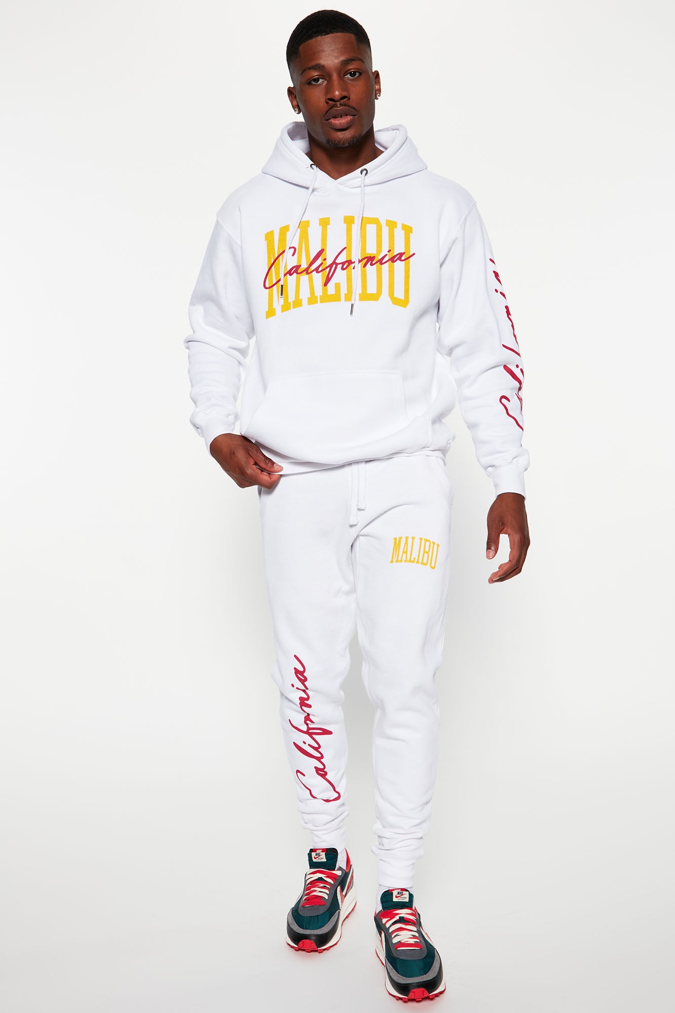 White malibu sweatpants sales