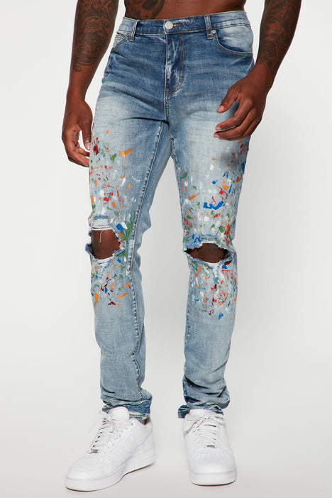 Fashion nova paint splatter jeans top