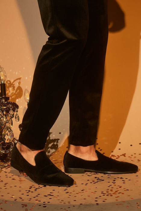 Casual Faux Suede Loafers Black