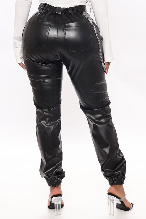Pantalon jogger shop simili cuir femme