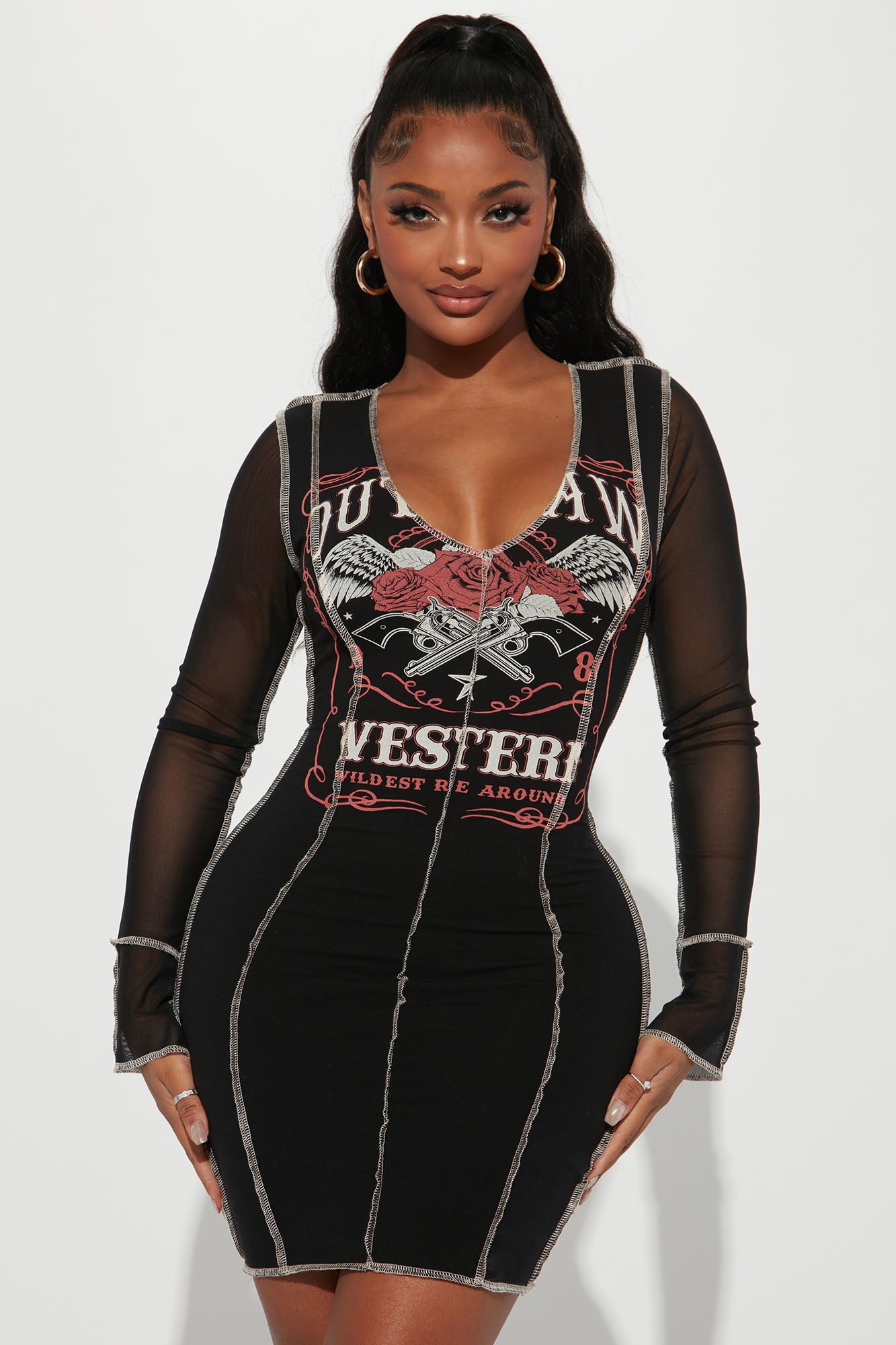 Girl Of The West Mini Dress Black