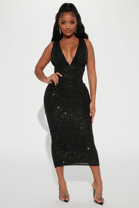 Fashion nova top black cocktail dress