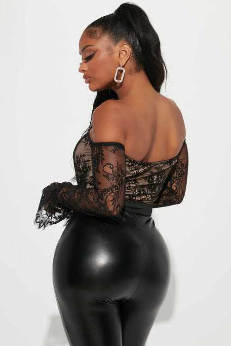Mi Corazon Lace Corset Bodysuit - Black, Fashion Nova, Bodysuits