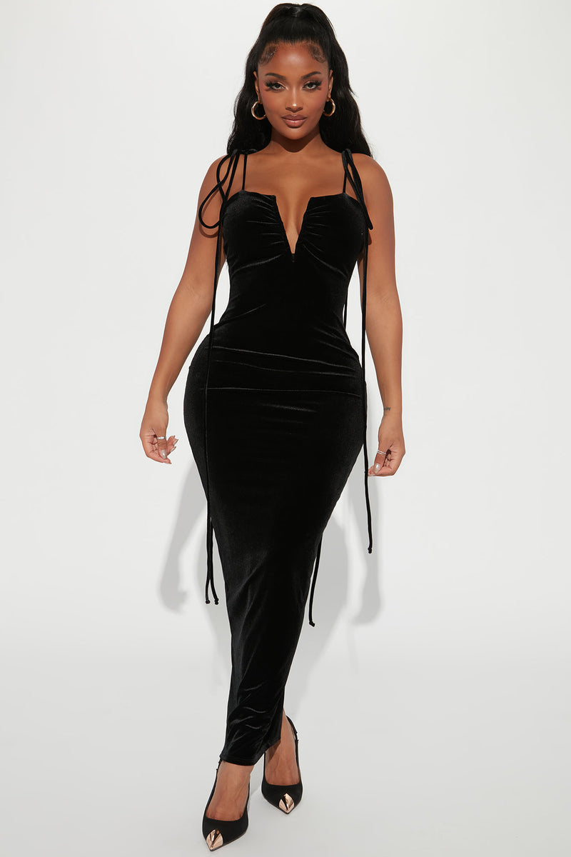 Amika Velvet Maxi Dress - Black | Fashion Nova, Dresses | Fashion Nova