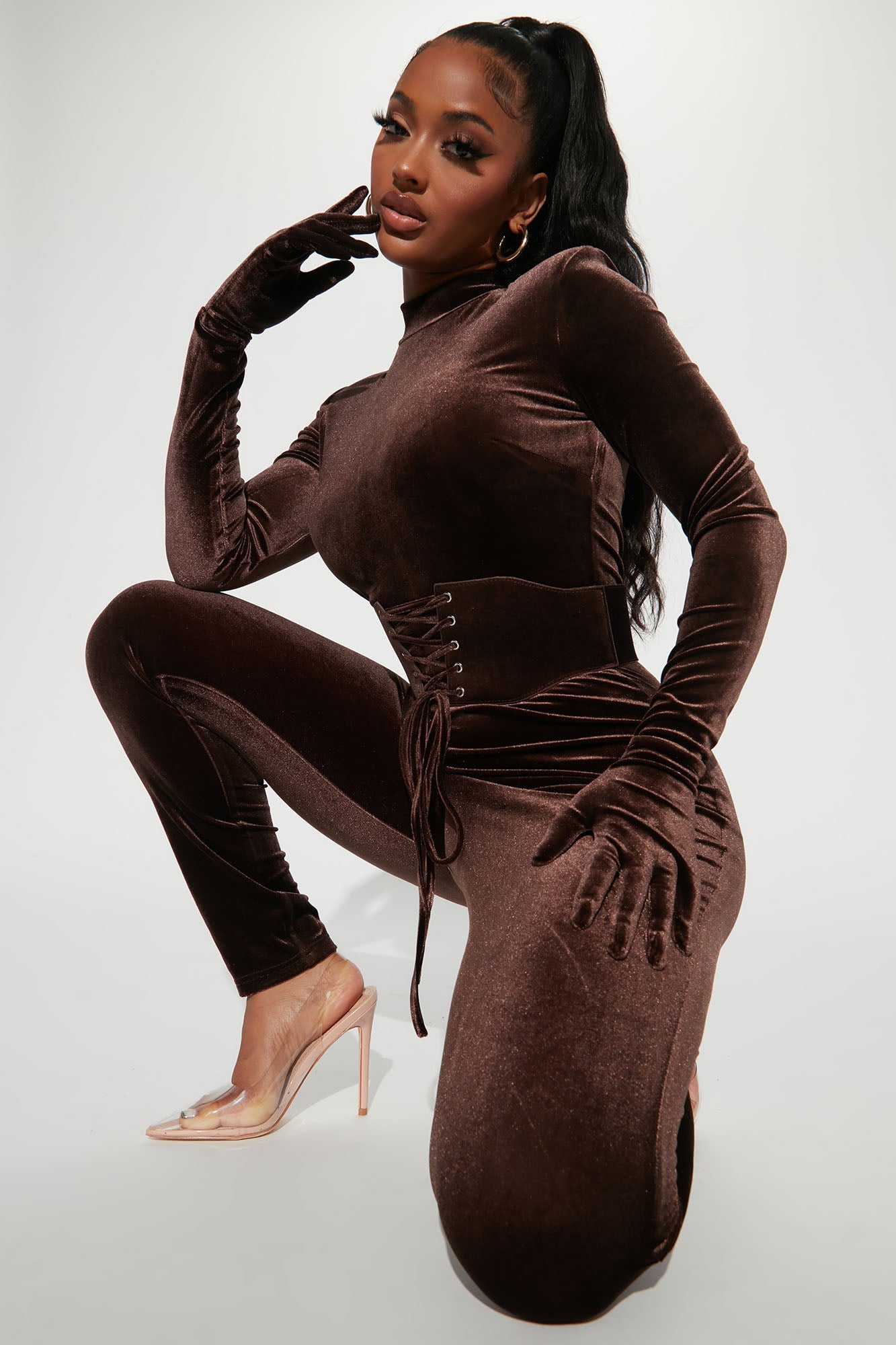 Chocolate dream online velvet jumpsuit